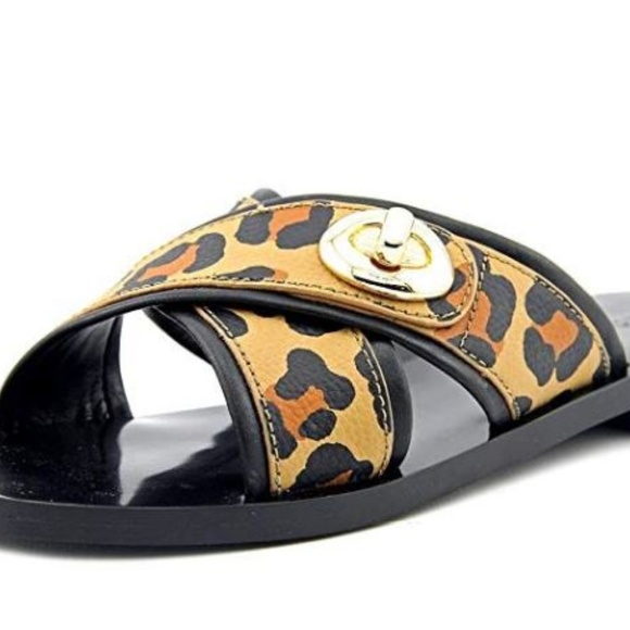 Coach Coral Black/leopard Sandal-NEW - Picture 1 of 5